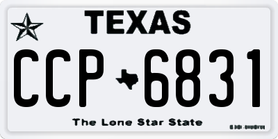 TX license plate CCP6831