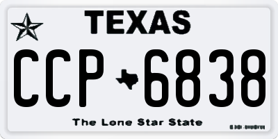 TX license plate CCP6838