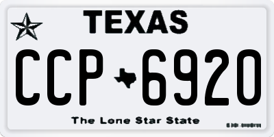TX license plate CCP6920