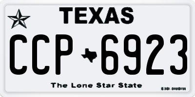 TX license plate CCP6923