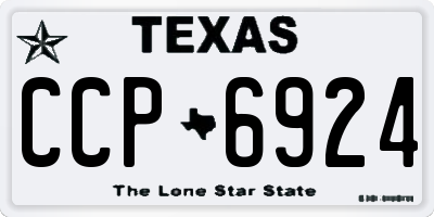 TX license plate CCP6924