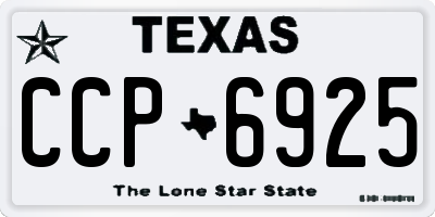 TX license plate CCP6925