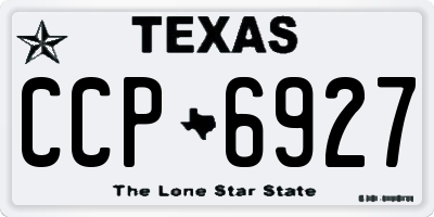 TX license plate CCP6927