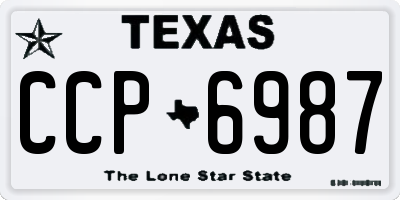 TX license plate CCP6987