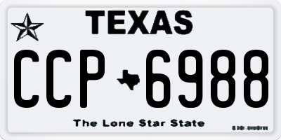 TX license plate CCP6988