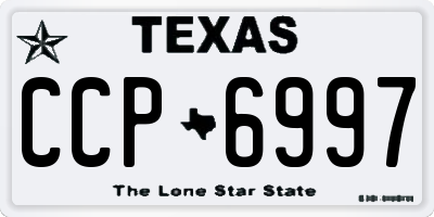 TX license plate CCP6997