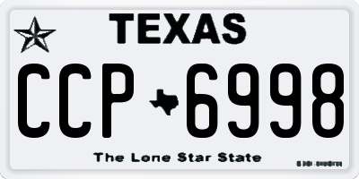 TX license plate CCP6998
