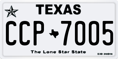 TX license plate CCP7005
