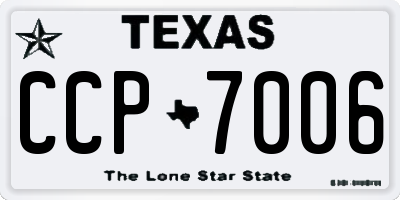 TX license plate CCP7006