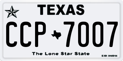 TX license plate CCP7007