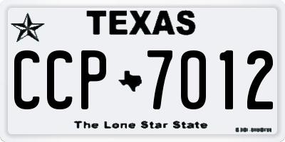 TX license plate CCP7012