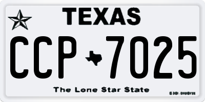 TX license plate CCP7025