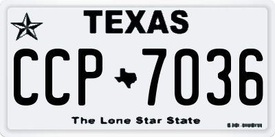 TX license plate CCP7036