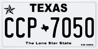 TX license plate CCP7050