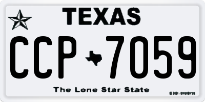 TX license plate CCP7059