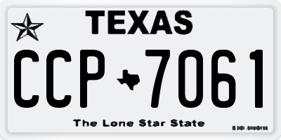 TX license plate CCP7061