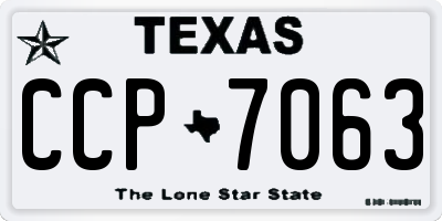 TX license plate CCP7063