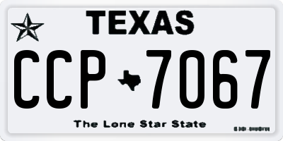 TX license plate CCP7067