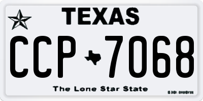 TX license plate CCP7068