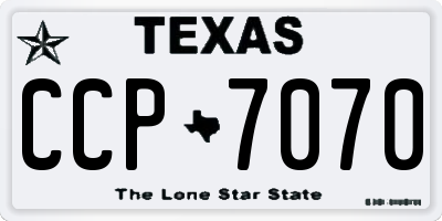 TX license plate CCP7070