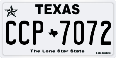 TX license plate CCP7072
