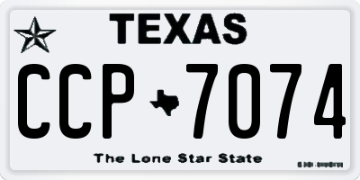 TX license plate CCP7074