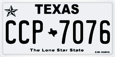 TX license plate CCP7076