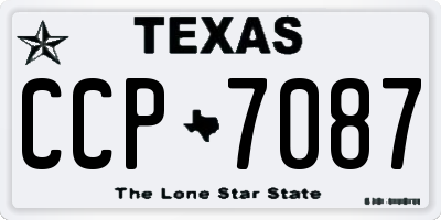TX license plate CCP7087