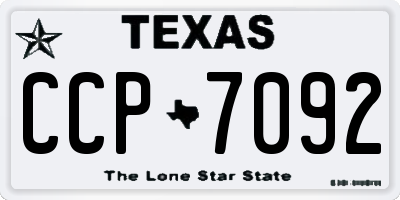TX license plate CCP7092