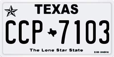 TX license plate CCP7103