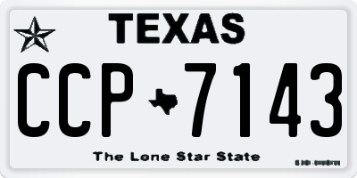 TX license plate CCP7143