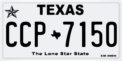 TX license plate CCP7150
