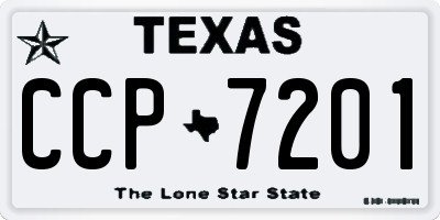 TX license plate CCP7201