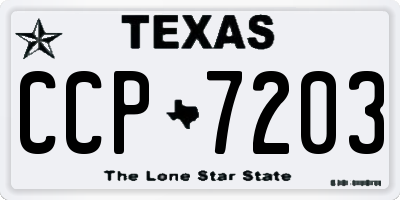 TX license plate CCP7203