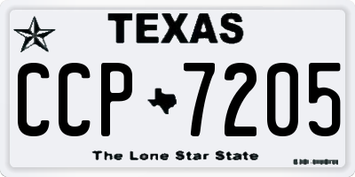 TX license plate CCP7205