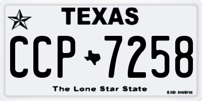 TX license plate CCP7258