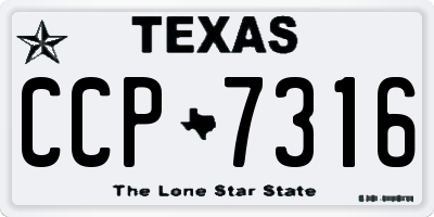 TX license plate CCP7316