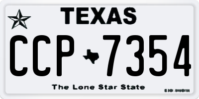 TX license plate CCP7354