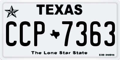 TX license plate CCP7363