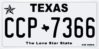TX license plate CCP7366