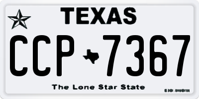 TX license plate CCP7367