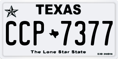 TX license plate CCP7377