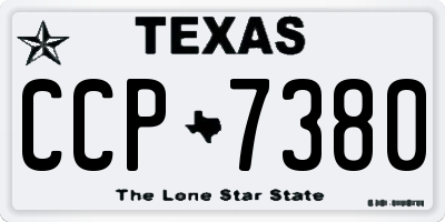TX license plate CCP7380