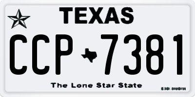 TX license plate CCP7381
