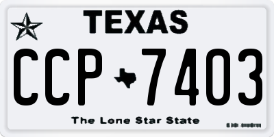 TX license plate CCP7403