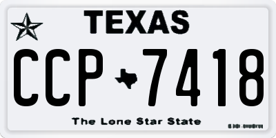 TX license plate CCP7418