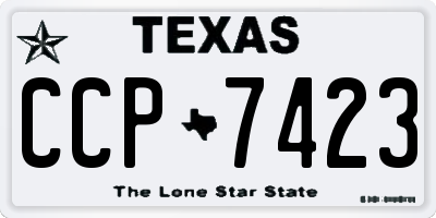 TX license plate CCP7423