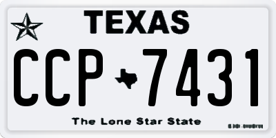 TX license plate CCP7431