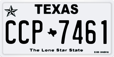 TX license plate CCP7461