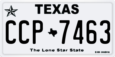 TX license plate CCP7463